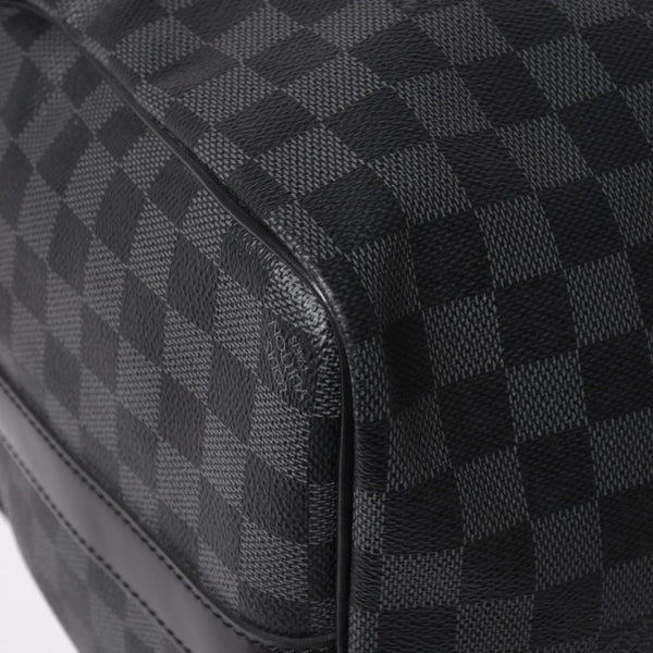 新品同様 LOUIS VUITTON ルイヴィトン ボストン キーポルバンドリエール45 ダミエグラフィット N41418 ブラック シルバー金具 4a003077
