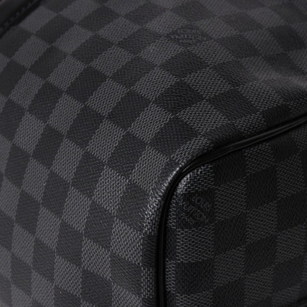 新品同様 LOUIS VUITTON ルイヴィトン ボストン キーポルバンドリエール45 ダミエグラフィット N41418 ブラック シルバー金具 4a003077