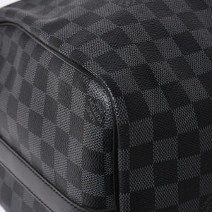 新品同様 LOUIS VUITTON ルイヴィトン ボストン キーポルバンドリエール45 ダミエグラフィット N41418 ブラック シルバー金具 4a003077