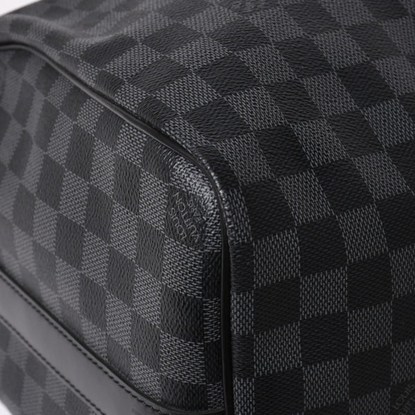 新品同様 LOUIS VUITTON ルイヴィトン ボストン キーポルバンドリエール45 ダミエグラフィット N41418 ブラック シルバー金具 4a003077