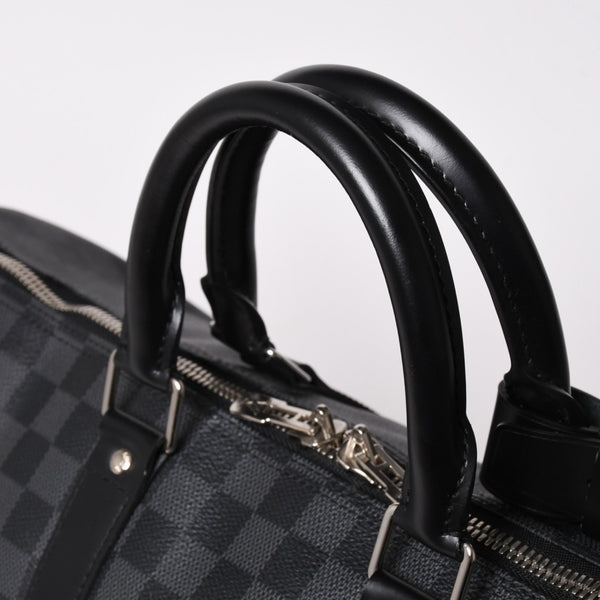 新品同様 LOUIS VUITTON ルイヴィトン ボストン キーポルバンドリエール45 ダミエグラフィット N41418 ブラック シルバー金具 4a003077