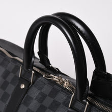 画像をギャラリービューアに読み込む, 新品同様 LOUIS VUITTON ルイヴィトン ボストン キーポルバンドリエール45 ダミエグラフィット N41418 ブラック シルバー金具 4a003077