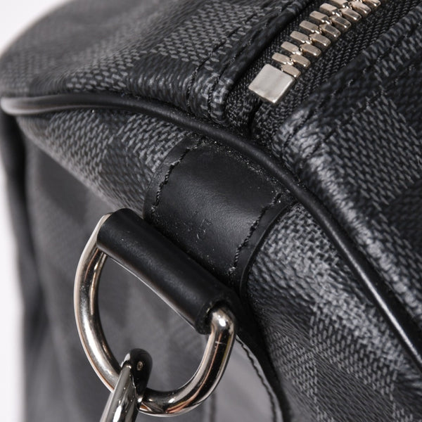 新品同様 LOUIS VUITTON ルイヴィトン ボストン キーポルバンドリエール45 ダミエグラフィット N41418 ブラック シルバー金具 4a003077