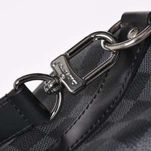 新品同様 LOUIS VUITTON ルイヴィトン ボストン キーポルバンドリエール45 ダミエグラフィット N41418 ブラック シルバー金具 4a003077