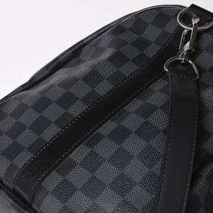 新品同様 LOUIS VUITTON ルイヴィトン ボストン キーポルバンドリエール45 ダミエグラフィット N41418 ブラック シルバー金具 4a003077