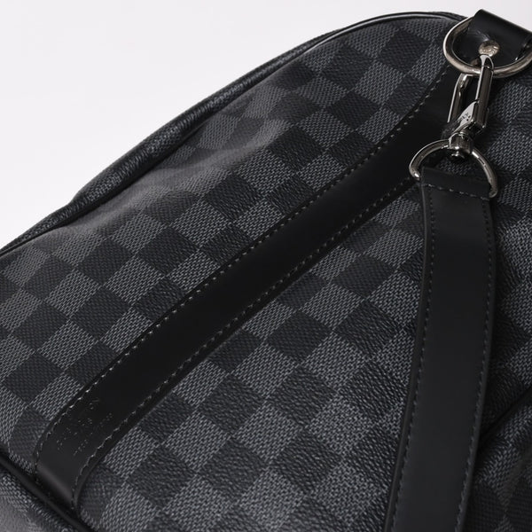 新品同様 LOUIS VUITTON ルイヴィトン ボストン キーポルバンドリエール45 ダミエグラフィット N41418 ブラック シルバー金具 4a003077