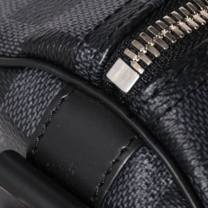 新品同様 LOUIS VUITTON ルイヴィトン ボストン キーポルバンドリエール45 ダミエグラフィット N41418 ブラック シルバー金具 4a003079