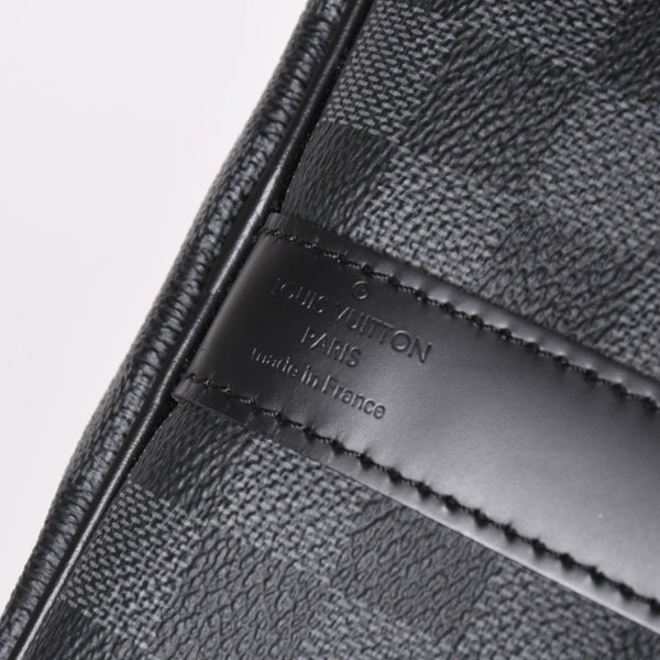 新品同様 LOUIS VUITTON ルイヴィトン ボストン キーポルバンドリエール45 ダミエグラフィット N41418 ブラック シルバー金具 4a003077