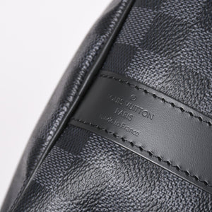 新品同様 LOUIS VUITTON ルイヴィトン ボストン キーポルバンドリエール45 ダミエグラフィット N41418 ブラック シルバー金具 4a003079