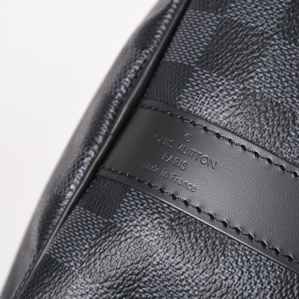 新品同様 LOUIS VUITTON ルイヴィトン ボストン キーポルバンドリエール45 ダミエグラフィット N41418 ブラック シルバー金具 4a003079