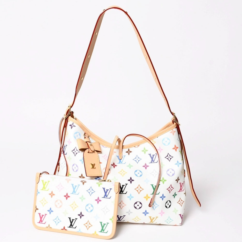 Like new LOUIS VUITTON LV × TM Carryall PM Shoulder Bag M13661 Monogram Multicolor Takashi Murakami Used 4a003081