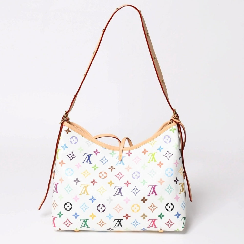 Like new LOUIS VUITTON LV × TM Carryall PM Shoulder Bag M13661 Monogram Multicolor Takashi Murakami Used 4a003081