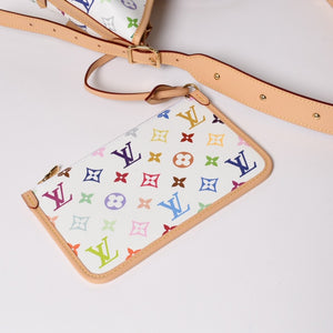 新品同様 LOUIS VUITTON ルイヴィトン LV × TM キャリーオール PM ショルダーバッグ M13661 モノグラム マルチカラー 村上隆 中古 4a003081