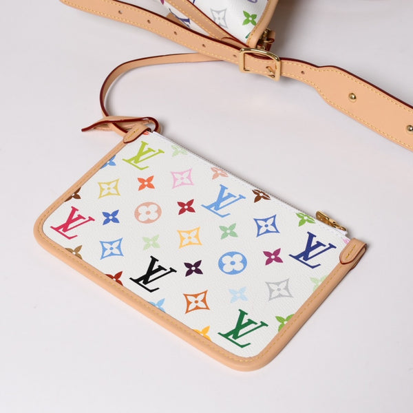 新品同様 LOUIS VUITTON ルイヴィトン LV × TM キャリーオール PM ショルダーバッグ M13661 モノグラム マルチカラー 村上隆 中古 4a003081
