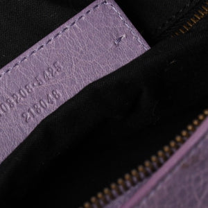 極美品 BALENCIAGA バレンシアガ エディターズ ザファースト 2WAY ハンドバッグ ラムスキン パープル スタッズ 103208 メタルブラック 中古 4a003082