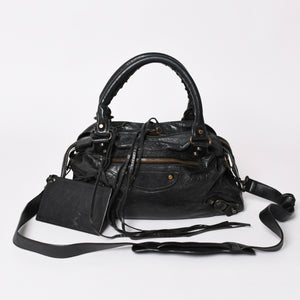 BALENCIAGA バレンシアガ Classic Town クラシック タウン 2WAYバッグ 240579 アリーナラムスキン ブラック 良品 中古 4a002746