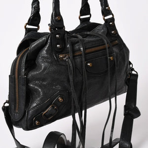 BALENCIAGA バレンシアガ Classic Town クラシック タウン 2WAYバッグ 240579 アリーナラムスキン ブラック 良品 中古 4a002746