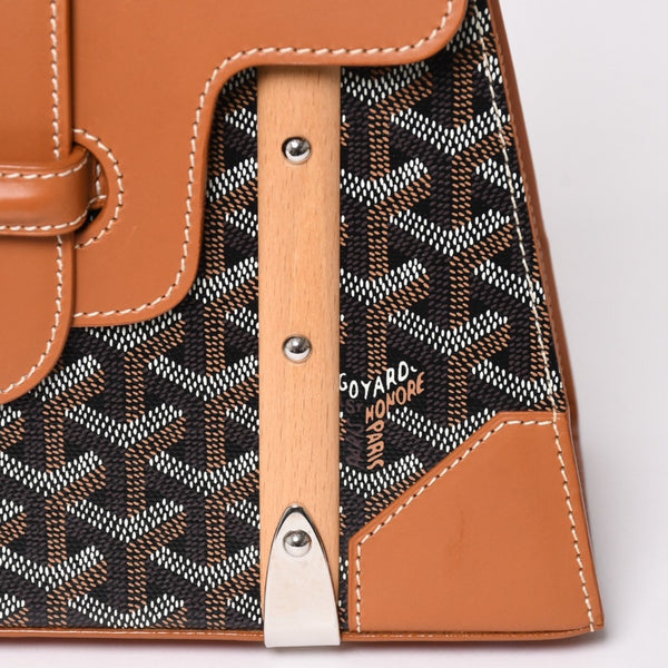 新品同様 Goyard ゴヤールサイゴンPM 2WAYショルダーバッグ ハンドバッグ ゴヤールディンキャンバス ブラウン ウッド 4a003083