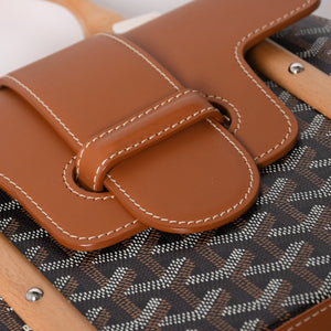 新品同様 Goyard ゴヤールサイゴンPM 2WAYショルダーバッグ ハンドバッグ ゴヤールディンキャンバス ブラウン ウッド 4a003083