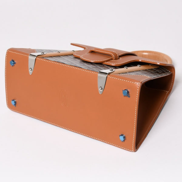 新品同様 Goyard ゴヤールサイゴンPM 2WAYショルダーバッグ ハンドバッグ ゴヤールディンキャンバス ブラウン ウッド 4a003083