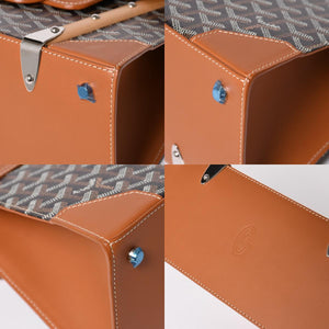 新品同様 Goyard ゴヤールサイゴンPM 2WAYショルダーバッグ ハンドバッグ ゴヤールディンキャンバス ブラウン ウッド 4a003083