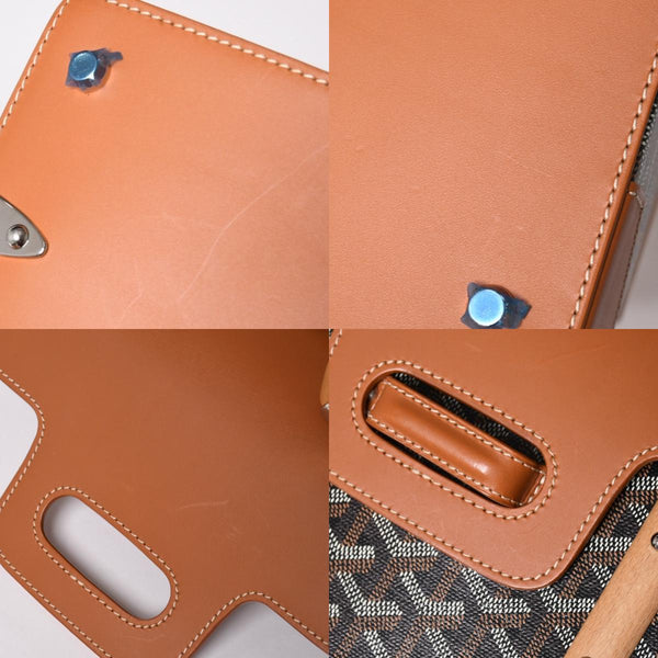 新品同様 Goyard ゴヤールサイゴンPM 2WAYショルダーバッグ ハンドバッグ ゴヤールディンキャンバス ブラウン ウッド 4a003083