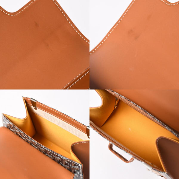新品同様 Goyard ゴヤールサイゴンPM 2WAYショルダーバッグ ハンドバッグ ゴヤールディンキャンバス ブラウン ウッド 4a003083