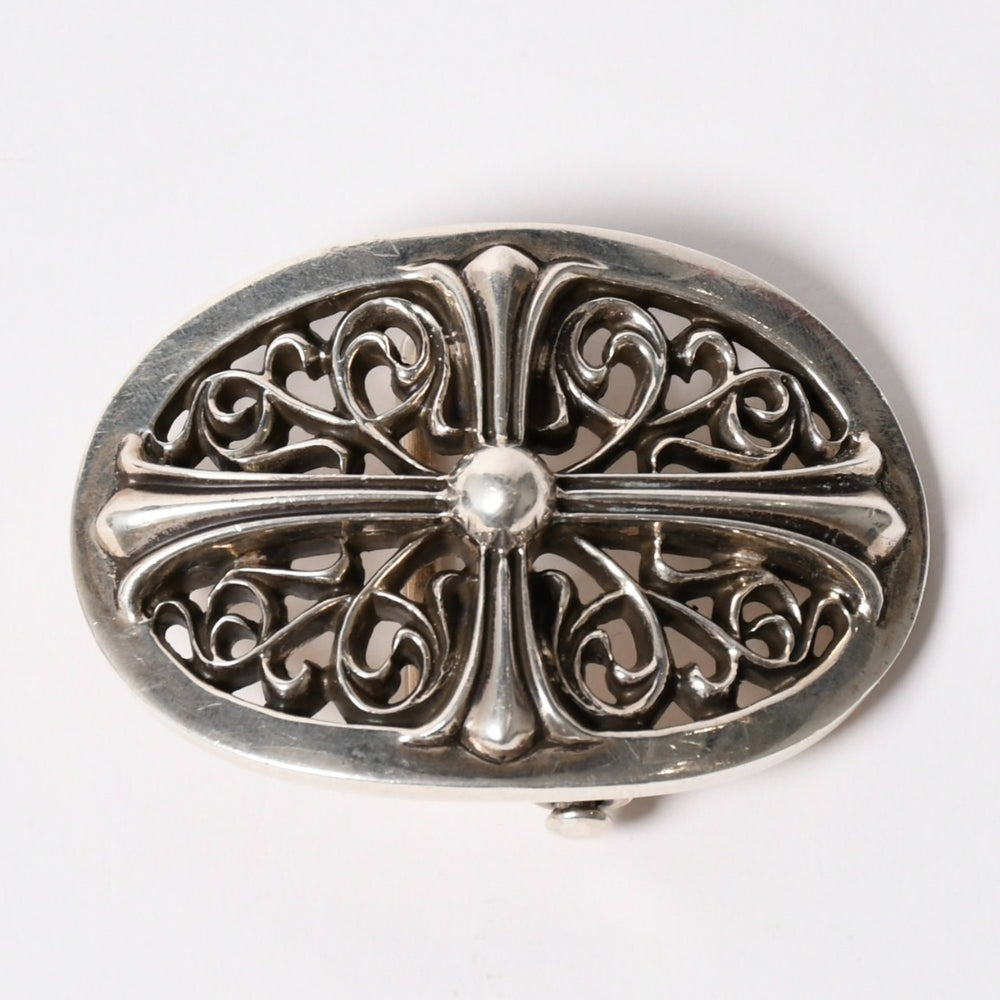 極美品 CHROME HEARTS クロムハーツ 1.5クラシック オーバルクロス バックル 重量約141.9g 1989/00 sterling刻印 シルバー925 中古 4a003121