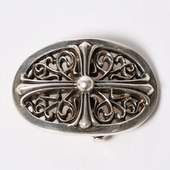 極美品 CHROME HEARTS クロムハーツ 1.5クラシック オーバルクロス バックル 重量約141.9g 1989/00 sterling刻印 シルバー925 中古 4a003121