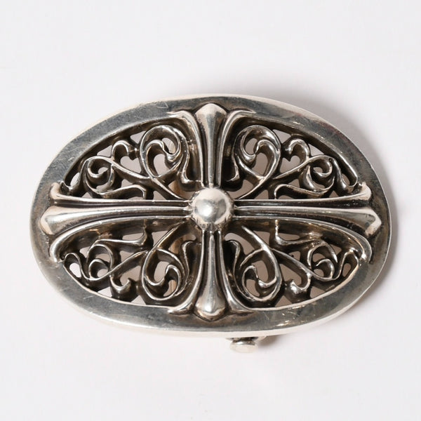 極美品 CHROME HEARTS クロムハーツ 1.5クラシック オーバルクロス バックル 重量約141.9g 1989/00 sterling刻印 シルバー925 中古 4a003121