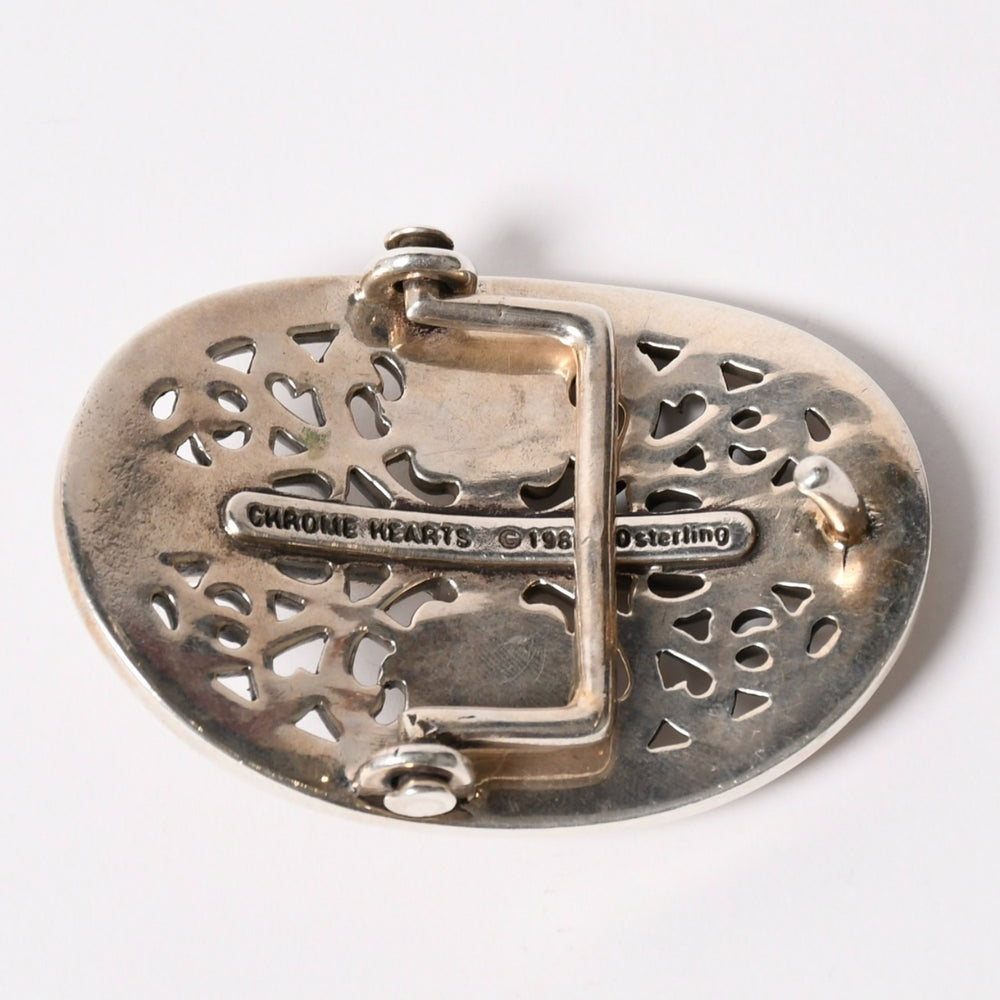 極美品 CHROME HEARTS クロムハーツ 1.5クラシック オーバルクロス バックル 重量約141.9g 1989/00 sterling刻印 シルバー925 中古 4a003121