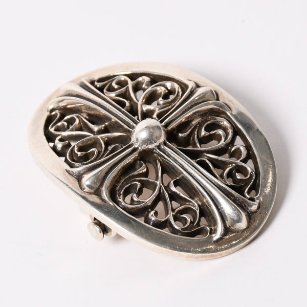 極美品 CHROME HEARTS クロムハーツ 1.5クラシック オーバルクロス バックル 重量約141.9g 1989/00 sterling刻印 シルバー925 中古 4a003121