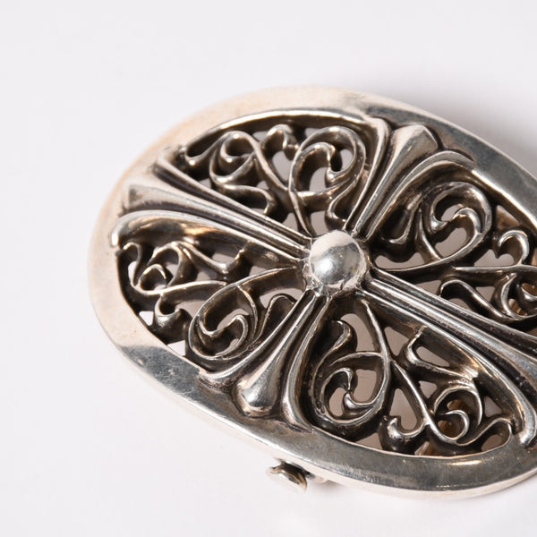 極美品 CHROME HEARTS クロムハーツ 1.5クラシック オーバルクロス バックル 重量約141.9g 1989/00 sterling刻印 シルバー925 中古 4a003121
