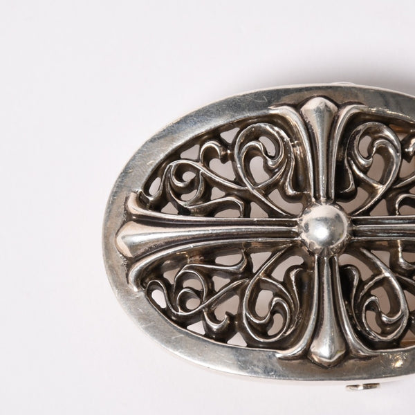 極美品 CHROME HEARTS クロムハーツ 1.5クラシック オーバルクロス バックル 重量約141.9g 1989/00 sterling刻印 シルバー925 中古 4a003121