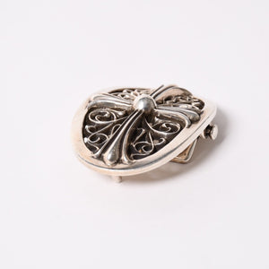 極美品 CHROME HEARTS クロムハーツ 1.5クラシック オーバルクロス バックル 重量約141.9g 1989/00 sterling刻印 シルバー925 中古 4a003121