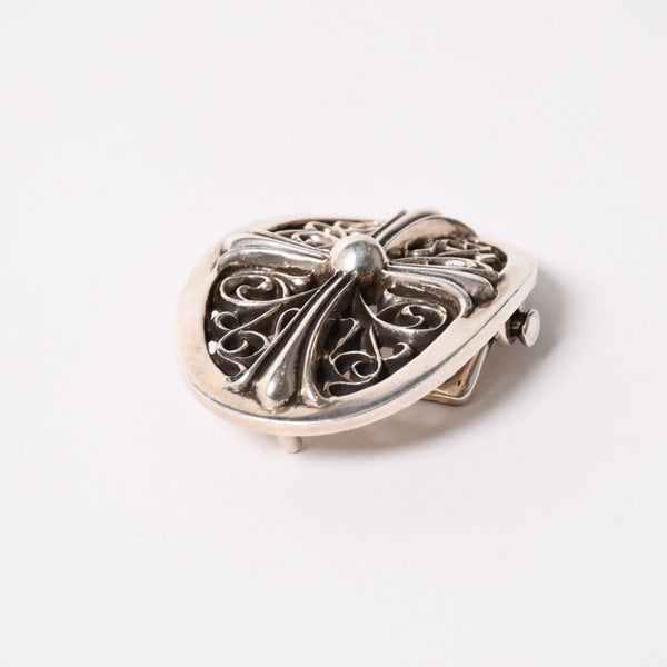極美品 CHROME HEARTS クロムハーツ 1.5クラシック オーバルクロス バックル 重量約141.9g 1989/00 sterling刻印 シルバー925 中古 4a003121