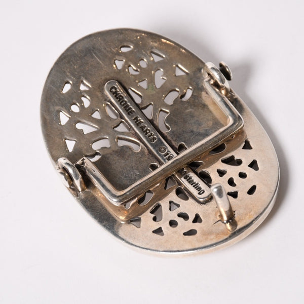 極美品 CHROME HEARTS クロムハーツ 1.5クラシック オーバルクロス バックル 重量約141.9g 1989/00 sterling刻印 シルバー925 中古 4a003121