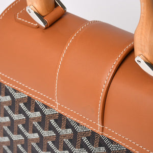 新品同様 Goyard ゴヤールサイゴンPM 2WAYショルダーバッグ ハンドバッグ ゴヤールディンキャンバス ブラウン ウッド 4a003083