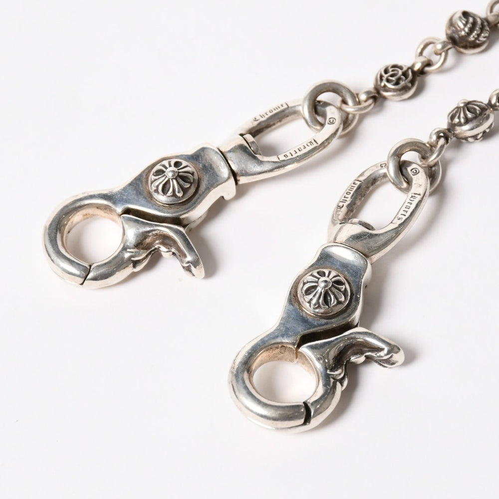 CHROME HEARTS クロムハーツ 2クリップショート #1 マルチボールウォレットチェーン 重量約143.70ｇ 全長約46cm 16リンク 美品 中古 4a003116