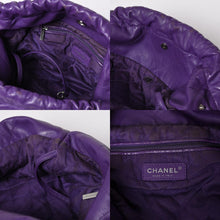 Load image into Gallery viewer, CHANEL シャネル 22 ハンドバッグ ショルダーバッグ ランダム番台 シャイニーカーフスキン パープル レインボー金具 美品 中古 4a003085