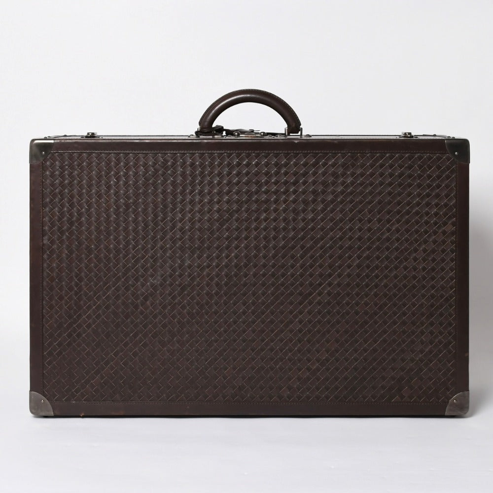 極美品 BOTTEGAVENETA ボッテガヴェネタ ハードトランク バッグ 140064 V4651 ブラウン 中古 4b013186