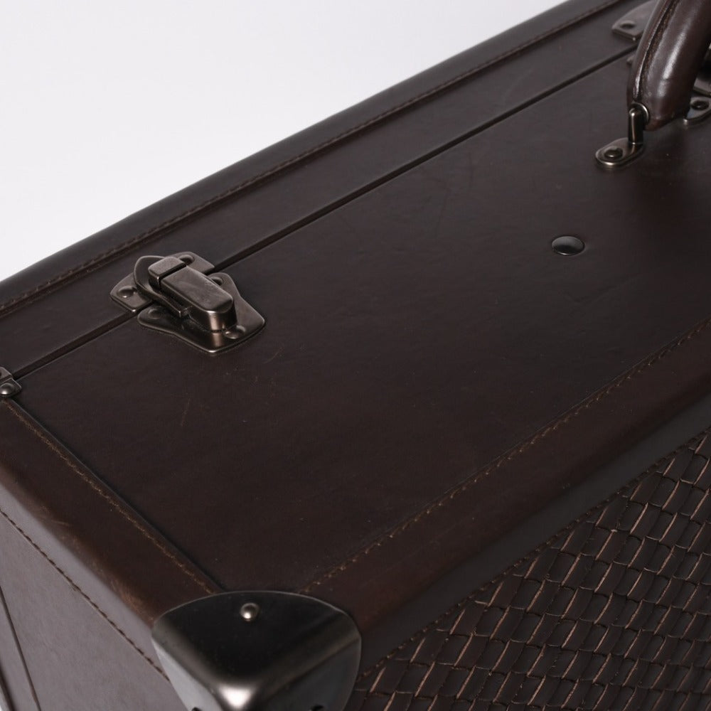 極美品 BOTTEGAVENETA ボッテガヴェネタ ハードトランク バッグ 140064 V4651 ブラウン 中古 4b013186