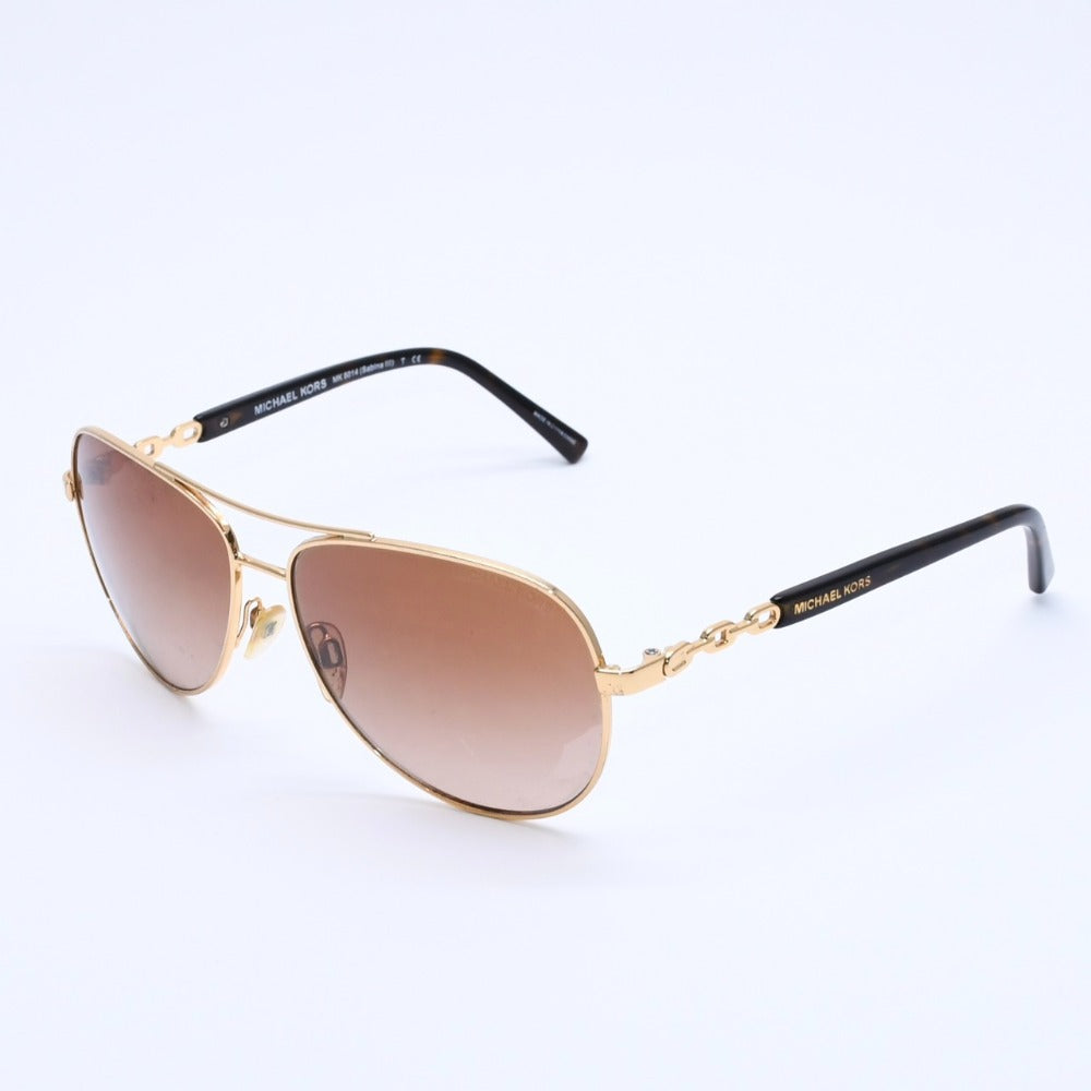 Michael Kors マイケルコース ティアドロップ サングラス アイウェア 102413 サイズ59□14 135 チェーンテンプル ブラウン 美品 中古 4a003016