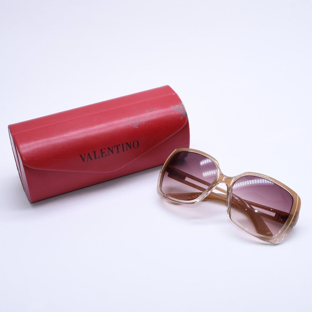 VALENTINO ヴァレンティノ スクエア型サングラス アセテート ブラウン アイウェア メガネ 57□17 130 5682/S 美品 中古 4a003018
