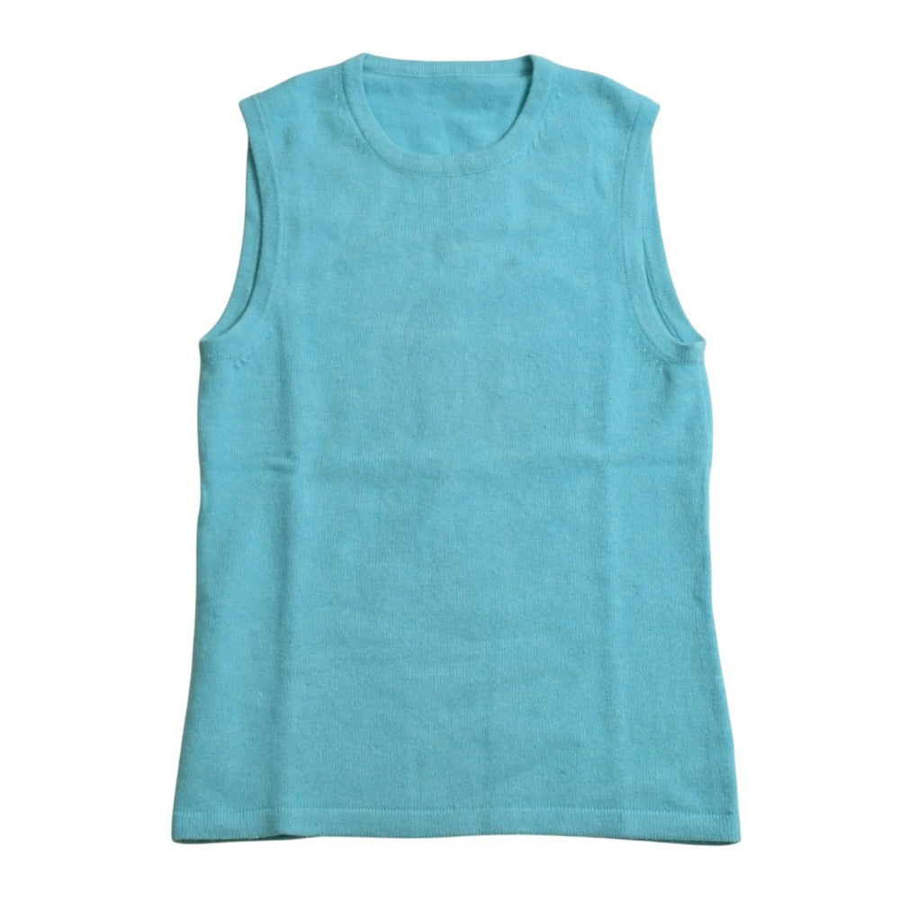 Very Good Condition MICHAEL KORS Sleeveless Rib Knit Tops Knit Vest Cashmere Turquoise Aqua Blue Crew Neck Specification XS Size Used 4a002677