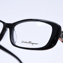 画像をギャラリービューアに読み込む, Salvatore Ferragamo サルヴァトーレ フェラガモ 伊達メガネ アイウェア SF2708A サイズ55□15 140 ブラック 美品 中古 4a003055