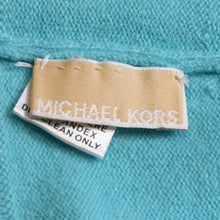 画像をギャラリービューアに読み込む, 極美品 MICHAEL KORS マイケルコース ノースリーブリブニットトップス ニットベスト カシミヤ ターコイズ アクアブルー クルーネック仕様 XSサイズ 中古 4a002677