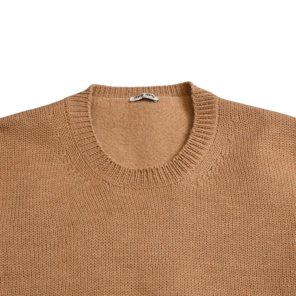 極美品 MIUMIU ミュウミュウ 半袖 Knit ニット ベージュ 0000ET - C2584 - 00009 サイズ42 中古 4a003190