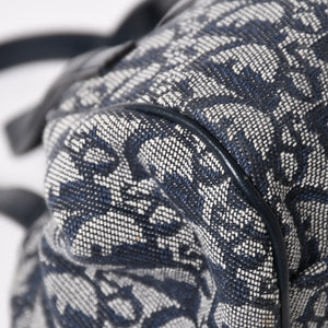 Christian Dior クリスチャンディオール ハンドバッグ トロッター ネイビー 総柄 コットンキャンバス ガリアーノ期 ジャガード織り 美品 中古 4a002925