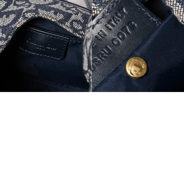 Christian Dior クリスチャンディオール ハンドバッグ トロッター ネイビー 総柄 コットンキャンバス ガリアーノ期 ジャガード織り 美品 中古 4a002925